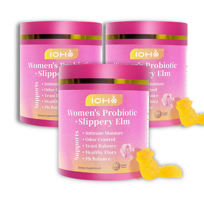 IOHO Her Juicy Feminine Probiotics Gummies-All in One Solution with Slippery Elm and Prebiotics&Lactobacillus Probiotic Blend for Women'S Ph Balance and Dryness-Hawaiian Pineapple Gummies 60 Count Women’S Probiotics - Supplement Healthcare