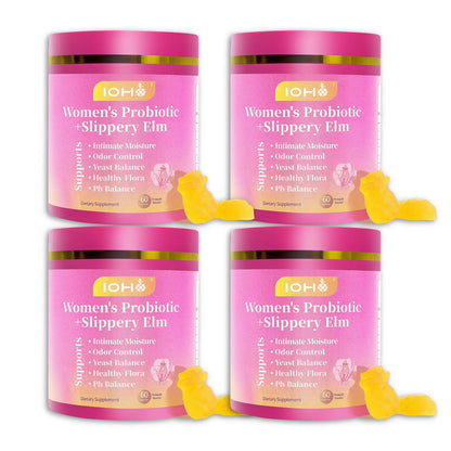 IOHO Her Juicy Feminine Probiotics Gummies-All in One Solution with Slippery Elm and Prebiotics&Lactobacillus Probiotic Blend for Women'S Ph Balance and Dryness-Hawaiian Pineapple Gummies 60 Count Women’S Probiotics - Supplement Healthcare